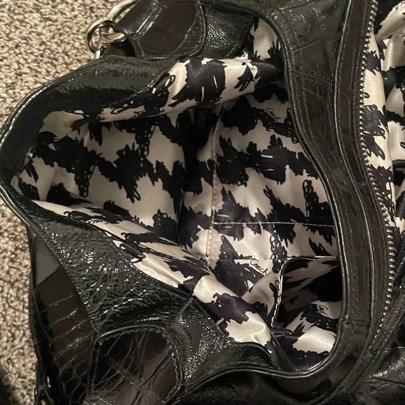 Coach Black Croc-Embossed Shoulder Bag - Picture 5 of 8